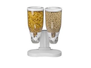Home Basics Double Cereal Dispenser - White Home Basics Double Cereal Dispenser - White