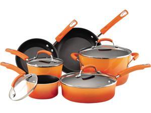Rachael Ray Orange Porcelain Enamel II 10 Piece Cookware Set Rachael Ray Orange Porcelain Enamel II 10 Piece Cookware Set