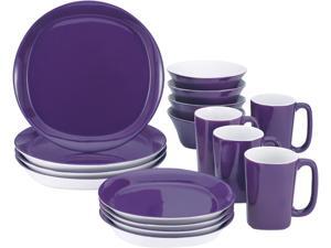 Rachael Ray 16-pc. Round & Square Dinnerware Set, Purple Rachael Ray 16-pc. Round & Square Dinnerware Set, Purple