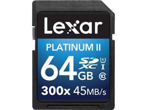 Lexar 64GB Platinum II 300x SDXC UHS-I/U1 Class 10 Memory Card (LSD64GBBNL300) Lexar 64GB Platinum II 300x SDXC UHS-I/U1 Class 10 Memory Card (LSD64GBBNL300)