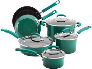 Rachael Ray 10-pc. Nonstick Porcelain Enamel II Cookware Set, Fennel Gradient Rachael Ray 10-pc. Nonstick Porcelain Enamel II Cookware Set, Fennel Gradient