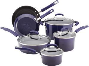 Rachael Ray 10-pc. Nonstick Porcelain Enamel II Cookware Set, Eggplant Gradient Rachael Ray 10-pc. Nonstick Porcelain Enamel II Cookware Set, Eggplant Gradient