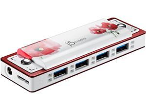 J5 Create JUH345RE Harmonica USB 3.0 4-Port Hub for Mac and Windows, Red J5 Create JUH345RE Harmonica USB 3.0 4-Port Hub for Mac and Windows, Red