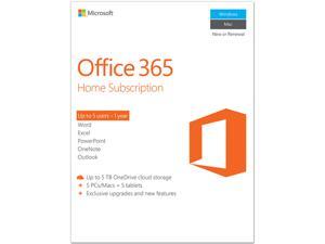 Microsoft Office 365 Home 1 Year Product Key Card - 5 PC or 5 Mac Microsoft Office 365 Home 1 Year Product Key Card - 5 PC or 5 Mac