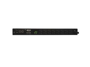 Tripp Lite Monitored PDU, 1.9kW Single-Phase 120V Outlets (8 5-15/20R), L5-20P/5-20P Adapter, 12ft Cord, 1U Rack-Mount, TAA (PDUMNH20) Tripp Lite Monitored PDU, 1.9kW Single-Phase 120V Outlets (8 5-15/20R), L5-20P/5-20P Adapter, 12ft Cord, 1U Rack-Mount, TAA (PDUMNH20)