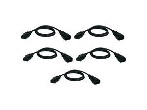 Tripp Lite Model P004-002-5 2 ft. 5-Pack IEC-320-C14 to IEC-320-C13 Power Cables Tripp Lite Model P004-002-5 2 ft. 5-Pack IEC-320-C14 to IEC-320-C13 Power Cables