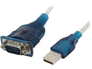 Sabrent USB 2.0 to serial cable adapter/USB A- male &serial 9 pin male with thumbscrews connector (CB-FT1M) Sabrent USB 2.0 to serial cable adapter/USB A- male &serial 9 pin male with thumbscrews connector (CB-FT1M)