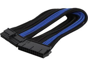 Silverstone PP07-MBBA Motherboard 24pin connector Sleeved Extension Power Supply Cable Black & Blue Silverstone PP07-MBBA Motherboard 24pin connector Sleeved Extension Power Supply Cable Black & Blue
