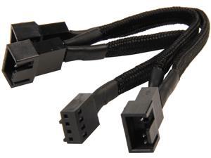Silverstone CPF02 11.81" 300mm (100mm/100mm/100mm) Black Sleeved One-to-Three PWM Fan Splitter