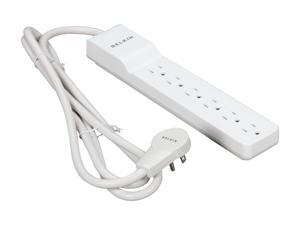 BELKIN BE106001-06R 6 ft 6 Outlets 720 J Home/Office SlimLine Surge Suppressor BELKIN BE106001-06R 6 ft 6 Outlets 720 J Home/Office SlimLine Surge Suppressor