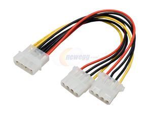 SYBA CL-CAB65012 5.25" 4-Pin Male to Dual 4-Pin Female Power Cable SYBA CL-CAB65012 5.25" 4-Pin Male to Dual 4-Pin Female Power Cable