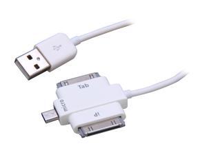 Syba CL-CAB20143 White USB Charger Sync Cable for iPad 1 & 2, New iPad, iPhone, Samsung Galaxy Tab & All Major Smart Phones Syba CL-CAB20143 White USB Charger Sync Cable for iPad 1 & 2, New iPad, iPhone, Samsung Galaxy Tab & All Major Smart Phones