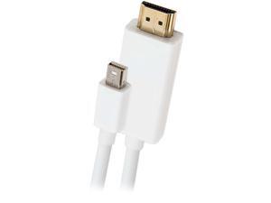 SYBA Model SY-CAB33019 6 Feet (2-Meter) Mini DisplayPort v1.2 to HDMI v1.4 Cable, Male to Male, - WHITE M-M SYBA Model SY-CAB33019 6 Feet (2-Meter) Mini DisplayPort v1.2 to HDMI v1.4 Cable, Male to Male, - WHITE M-M