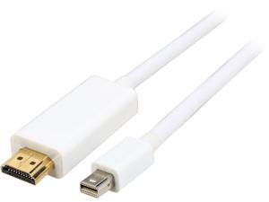 SYBA Model SY-CAB33020 9 ft. (3-Meter) Mini DisplayPort v1.2 to HDMI v1.4 Male to Male Cable - WHITE M-M SYBA Model SY-CAB33020 9 ft. (3-Meter) Mini DisplayPort v1.2 to HDMI v1.4 Male to Male Cable - WHITE M-M