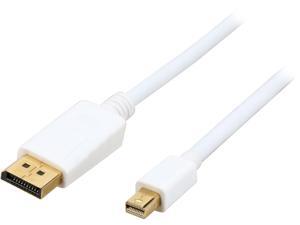 SYBA SY-CAB33025 15 ft. White (5-Meter) DisplayPort v1.2 to Mini DisplayPort v1.2 Male to Male Cable - WHITE M-M SYBA SY-CAB33025 15 ft. White (5-Meter) DisplayPort v1.2 to Mini DisplayPort v1.2 Male to Male Cable - WHITE M-M