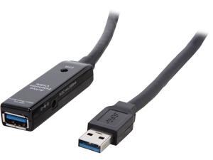 SIIG JU-CB0711-S1 49 ft. / 15m Black USB 3.0 Active Repeater Cable w/ Power adapter SIIG JU-CB0711-S1 49 ft. / 15m Black USB 3.0 Active Repeater Cable w/ Power adapter