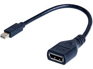 SIIG CB-DP1L12-S1 6" mDP to DisplayPort 4K Adapter - Black SIIG CB-DP1L12-S1 6" mDP to DisplayPort 4K Adapter - Black