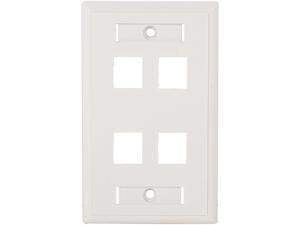 C2G 03413 4-Port Single Gang Multimedia Keystone Wall Plate - White C2G 03413 4-Port Single Gang Multimedia Keystone Wall Plate - White