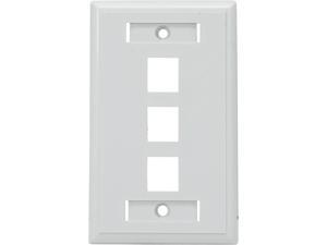 C2G 03412 3-Port Single Gang Multimedia Keystone Wall Plate - White C2G 03412 3-Port Single Gang Multimedia Keystone Wall Plate - White