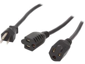 C2G Model 29805 3 ft. 16 AWG 1-to-2 Power Cord Splitter (1 NEMA 5-15P to 2 NEMA 5-15R) C2G Model 29805 3 ft. 16 AWG 1-to-2 Power Cord Splitter (1 NEMA 5-15P to 2 NEMA 5-15R)