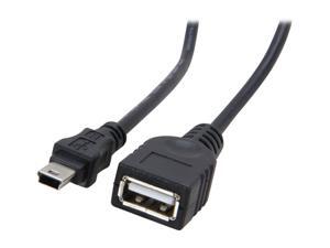 StarTech USBMUSBFM1 12" Black Mini USB 2.0 Cable - USB A to Mini B F/M StarTech USBMUSBFM1 12" Black Mini USB 2.0 Cable - USB A to Mini B F/M