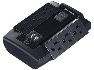 CyberPower CSP600WSU Surge Protector 6-AC Outlet Swivel with 2 USB Charging Ports CyberPower CSP600WSU Surge Protector 6-AC Outlet Swivel with 2 USB Charging Ports