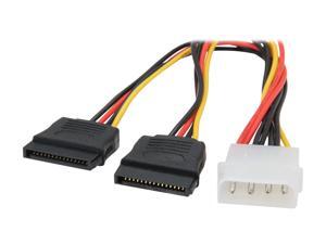 KINGWIN SAC-12 8" Molex 4P(M) to 2 15P SATA Power Cable KINGWIN SAC-12 8" Molex 4P(M) to 2 15P SATA Power Cable