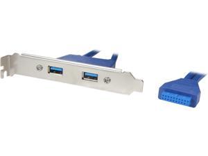 KINGWIN KW-PCI2USB3 18" Blue 2 Port USB 3.0 Bracket 20pin Header Cable KINGWIN KW-PCI2USB3 18" Blue 2 Port USB 3.0 Bracket 20pin Header Cable