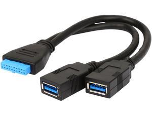 KINGWIN KW-2USB3MB Two USB 3.0 female type A ports to 20 pin MB adapter cable KINGWIN KW-2USB3MB Two USB 3.0 female type A ports to 20 pin MB adapter cable