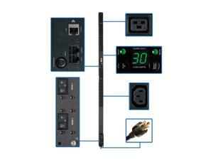 Tripp Lite PDUMNV30HV2 Monitored 0U 208/240V 30A 10 ft Single-Phase PDU, Vertical Rackmount, 36 C13 & 6 C19 Outlets, NEMA L6-30P Input Plug Tripp Lite PDUMNV30HV2 Monitored 0U 208/240V 30A 10 ft Single-Phase PDU, Vertical Rackmount, 36 C13 & 6 C19 Outlets, NEMA L6-30P Input Plug