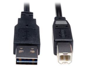 Tripp Lite Universal Reversible USB 2.0 A-Male to B-Male Device Cable - 3ft Tripp Lite Universal Reversible USB 2.0 A-Male to B-Male Device Cable - 3ft