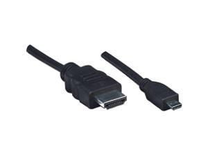 MANHATTAN 324427 6.5 ft. Black Contacts: - (1) HDMI 19-pin male - (1) Micro HDMI 19-pin male - Nickel-plated contacts - Molded PVC boot with mesh jacket - Shielded, aluminum and braided - 34 AW MANHATTAN 324427 6.5 ft. Black Contacts: - (1) HDMI 19-pin male - (1) Micro HDMI 19-pin male - Nickel-plated contacts - Molded PVC boot with mesh jacket - Shielded, aluminum and braided - 34 AW