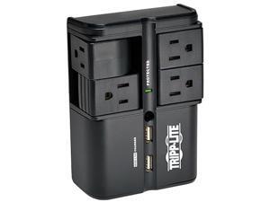 Tripp Lite SK40RUSBB Protect It! 4-Rotatable Outlet Surge Protector, Direct Plug-In, 1080 Joules, 2 USB Charging Ports 3.4A Tripp Lite SK40RUSBB Protect It! 4-Rotatable Outlet Surge Protector, Direct Plug-In, 1080 Joules, 2 USB Charging Ports 3.4A