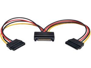 Tripp Lite Model P947-06N-2P15 6" 15-Pin Serial ATA (SATA) Power Y Splitter Cable Adapter Male to Female Tripp Lite Model P947-06N-2P15 6" 15-Pin Serial ATA (SATA) Power Y Splitter Cable Adapter Male to Female