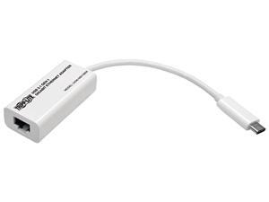 Tripp Lite U436-06N-GBW USB 3.1 Gen 1 Type-C to Gigabit Ethernet NIC Network Adapter, 10/100/1000 Mbps, White Tripp Lite U436-06N-GBW USB 3.1 Gen 1 Type-C to Gigabit Ethernet NIC Network Adapter, 10/100/1000 Mbps, White