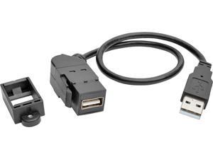 Tripp Lite USB 2.0 Keystone Panel Mount Extension Coupler Cable (M/F) Angled 1ft (U024-001-KPA-BK) Tripp Lite USB 2.0 Keystone Panel Mount Extension Coupler Cable (M/F) Angled 1ft (U024-001-KPA-BK)