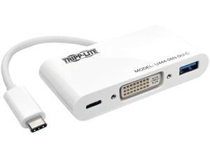 Tripp Lite U444-06N-DU-C USB 3.1 Gen 1 USB-C to DVI DisplayPort Alternate Mode External Video Adapter with USB-A Hub and USB-C Charging Port Tripp Lite U444-06N-DU-C USB 3.1 Gen 1 USB-C to DVI DisplayPort Alternate Mode External Video Adapter with USB-A Hub and USB-C Charging Port