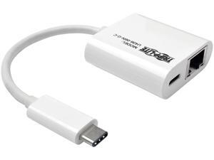 Tripp Lite U436-06N-G-C USB 3.1 Gen 1 USB-C to Gigabit Ethernet NIC Network Adapter with USB-C Charging Port, 10/100/1000 Mbps, White Tripp Lite U436-06N-G-C USB 3.1 Gen 1 USB-C to Gigabit Ethernet NIC Network Adapter with USB-C Charging Port, 10/100/1000 Mbps, White