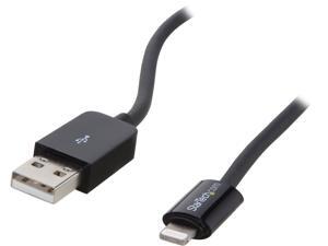 StarTech USBLT2MB Black 2m (6ft) Long Black Apple 8-pin Lightning Connector to USB Cable for iPhone / iPod / iPad StarTech USBLT2MB Black 2m (6ft) Long Black Apple 8-pin Lightning Connector to USB Cable for iPhone / iPod / iPad