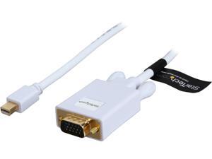 StarTech Model MDP2VGAMM6W 6 ft. White Mini DisplayPort to VGA Adapter Converter Cable M-M StarTech Model MDP2VGAMM6W 6 ft. White Mini DisplayPort to VGA Adapter Converter Cable M-M