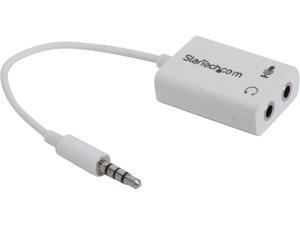 StarTech MUYHSMFFADW White 3.5mm 4 Pos to 2x 3 Pos 3.5mm Headset Splitter Adapter M-F StarTech MUYHSMFFADW White 3.5mm 4 Pos to 2x 3 Pos 3.5mm Headset Splitter Adapter M-F