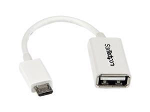 StarTech.com 5in White Micro USB to USB OTG Host Adapter M/F StarTech.com 5in White Micro USB to USB OTG Host Adapter M/F