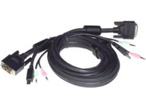 ConnectPRO 6 ft. 3IN1 DVI-I/USB/Audio M/M with USB A/B KVM Cable 3.5MM Singl Link SDU-06A ConnectPRO 6 ft. 3IN1 DVI-I/USB/Audio M/M with USB A/B KVM Cable 3.5MM Singl Link SDU-06A