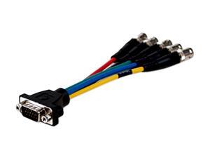 Comprehensive VGA15PLP-5BJ-1HR HR Pro Series low-profile VGA HD 15 plug to 5 BNC jacks cable Comprehensive VGA15PLP-5BJ-1HR HR Pro Series low-profile VGA HD 15 plug to 5 BNC jacks cable