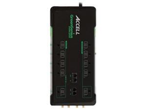 ACCELL D080B-016K 6 ft. 10 Outlets 3240 Joules Home Theater Smart Surge Protector ACCELL D080B-016K 6 ft. 10 Outlets 3240 Joules Home Theater Smart Surge Protector