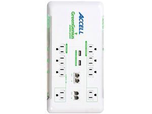 ACCELL D080B-017K 6 ft. 8 Outlets 2160 Joules Smart Surge Protector ACCELL D080B-017K 6 ft. 8 Outlets 2160 Joules Smart Surge Protector