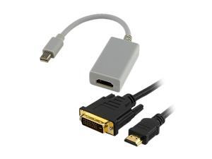 Insten Model 675429 Mini DisplayPort To HDMI M/F Adapter + 6Ft HDMI To DVI Cable 5Gbps M/M, Black Insten Model 675429 Mini DisplayPort To HDMI M/F Adapter + 6Ft HDMI To DVI Cable 5Gbps M/M, Black