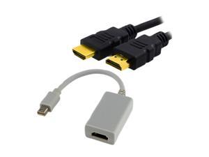 Insten Model 675490 Mini DisplayPort-HDMI Adapter + 6' HDMI Cable For All Mac