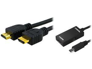 Insten 1926477 Micro USB to MHL Adapter + 3 ft. HDMI Cable For Samsung Galaxy S3 / S4 / S5 / Note 2 / Note 3 Insten 1926477 Micro USB to MHL Adapter + 3 ft. HDMI Cable For Samsung Galaxy S3 / S4 / S5 / Note 2 / Note 3