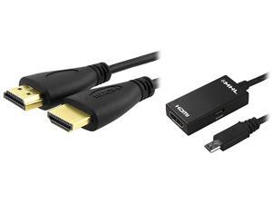 Insten 1926479 Micro USB to MHL Adapter + 15 ft. HDMI Cable For Samsung Galaxy S3 / S4 / S5 / Note 2 / Note 3 Insten 1926479 Micro USB to MHL Adapter + 15 ft. HDMI Cable For Samsung Galaxy S3 / S4 / S5 / Note 2 / Note 3